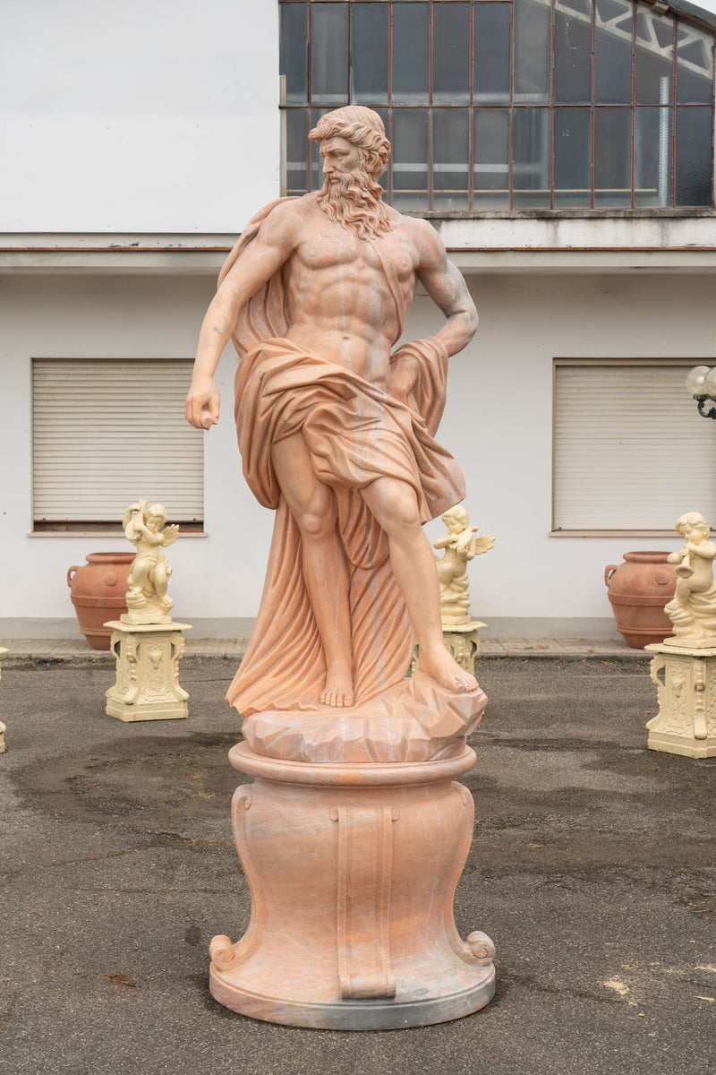 Biscottini Statua Nettuno con base in marmo L103xPR103xH275 cm realizzata dimensioni