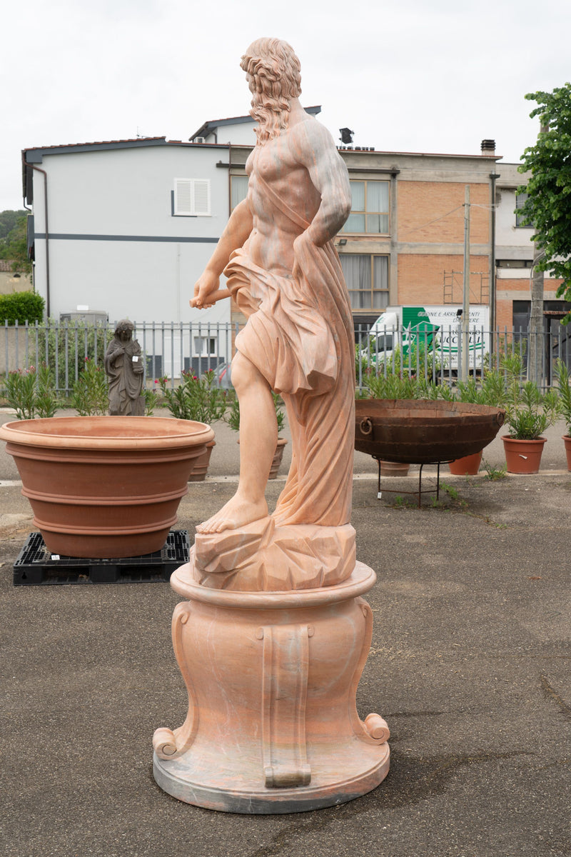 Biscottini Statua Nettuno con base in marmo L103xPR103xH275 cm realizzata dimensioni