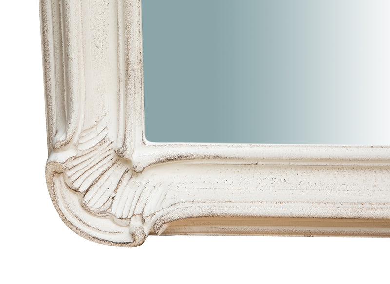 Biscottini SPECCHIERA DA PARETE VERTICALE/ORIZZONTALE IN LEGNO FINITURA BIANCO ANTICATO L64XPR5XH89 CM MADE IN ITALY