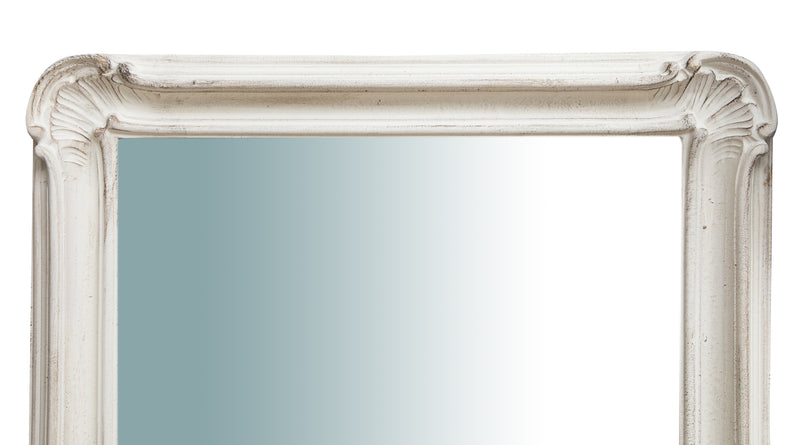 Biscottini SPECCHIERA DA PARETE VERTICALE/ORIZZONTALE IN LEGNO FINITURA BIANCO ANTICATO L64XPR5XH89 CM MADE IN ITALY