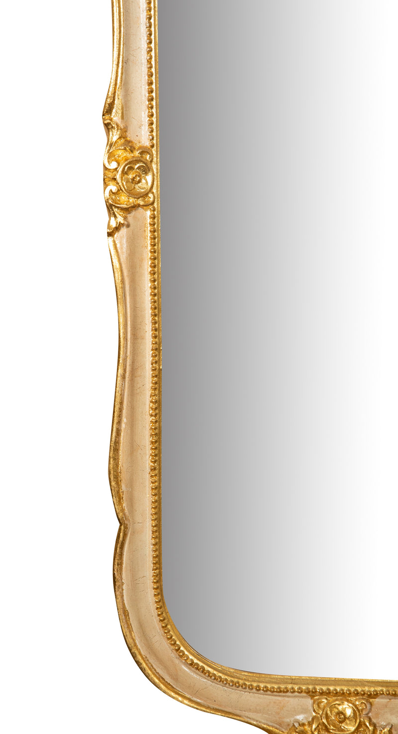 Biscottini SPECCHIERA DA PARETE IN LEGNO FINITURA FOGLIA ORO E AVORIO MADE IN ITALY