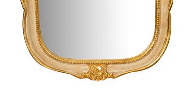 Biscottini SPECCHIERA DA PARETE IN LEGNO FINITURA FOGLIA ORO E AVORIO MADE IN ITALY