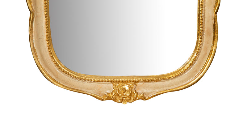 Biscottini SPECCHIERA DA PARETE IN LEGNO FINITURA FOGLIA ORO E AVORIO MADE IN ITALY