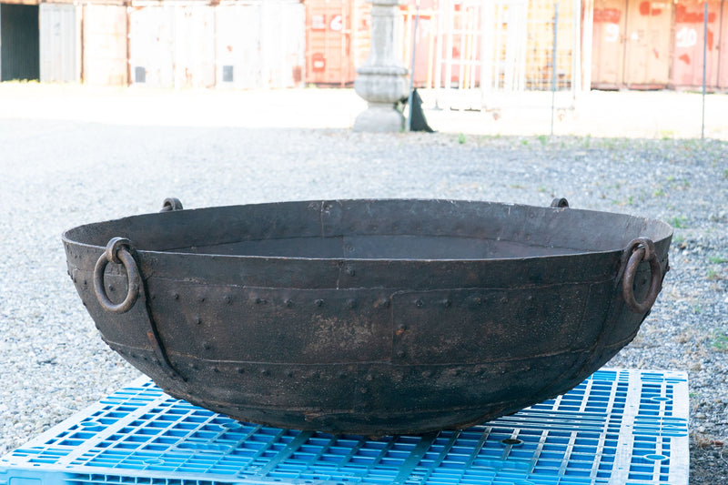 Biscottini VECCHIO CONTENITORE IN FERRO BATTUTO /crogiolo dimensioni diametro Offerta