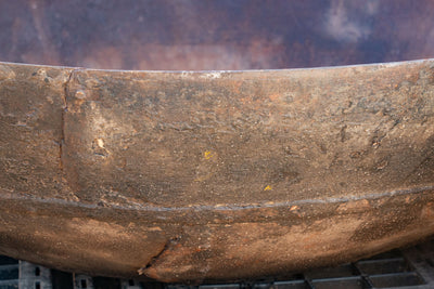 Biscottini VECCHIO CONTENITORE IN FERRO BATTUTO /crogiolo dimensioni diametro Offerta