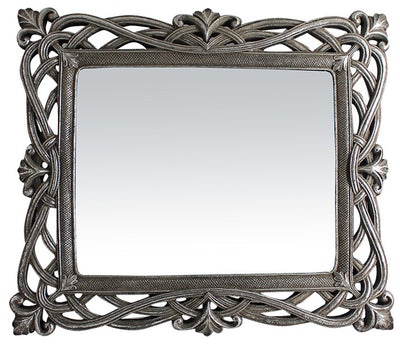 Biscottini Specchiera verticale/orizzontale da appoggio e da appendere L31xPR2xH36 cm finitura argento anticato.