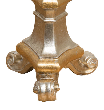 Biscottini CANDELIERE IN LEGNO FINITURA FOGLIA ARGENTO E ORO L19XPR19XH40 CM MADE IN ITALY