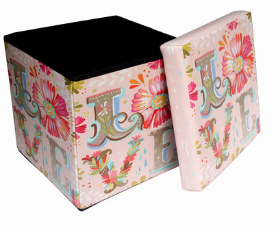 Biscottini Pouf contenitore richiudibile in ecopelle Praticissimo 32x32x32 realizzato