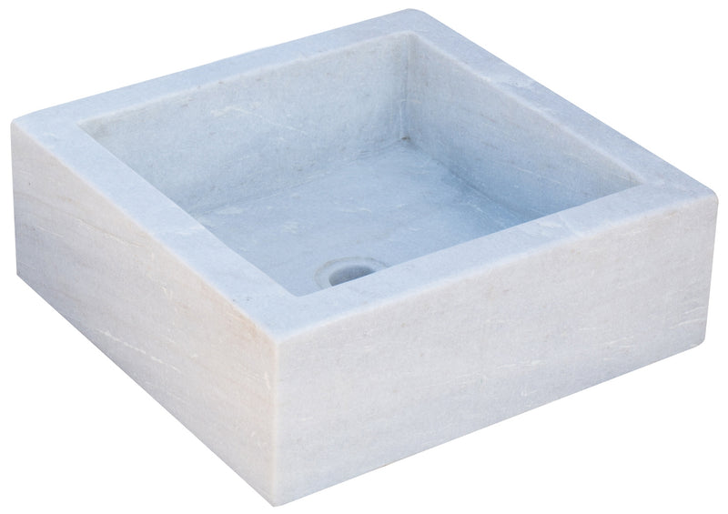 Biscottini Acquaio in marmo bianco L40xPR40xH16 cm Vasca realizzata completamente