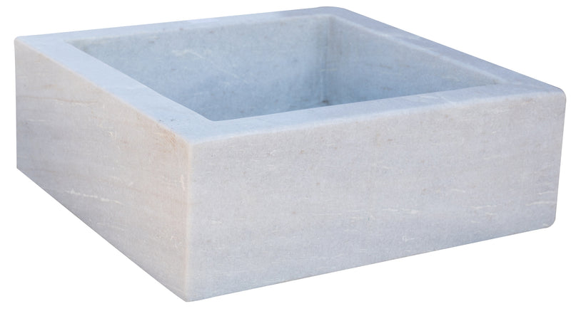 Biscottini Acquaio in marmo bianco L40xPR40xH16 cm Vasca realizzata completamente