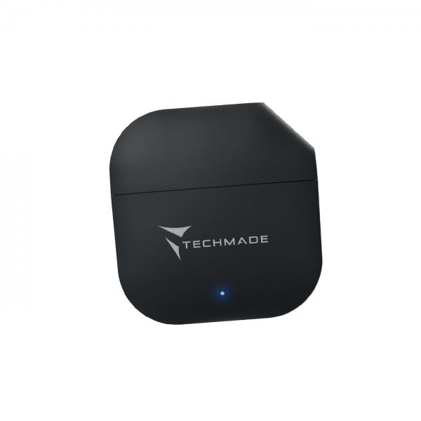 Cuffia Auricolare Wireless Techmade TM-Xm201 - Senza Filo Con Box Di Ricarica - Black - Auricolari IN-Ear Senza Fili Bluetooth - Nero