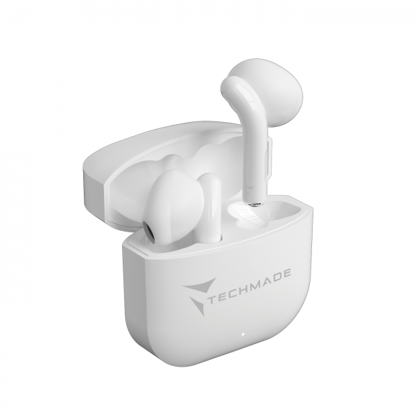 Cuffia auricolare Wireless Techmade TM-XM201 - senza filo con box di ricarica - White - Auricolari in-ear senza fili Bluetooth - Bianco