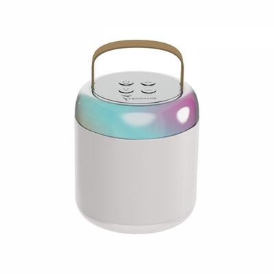 Techmade Speaker Karaoke Bluetooth Portatile Con Mic. Led Bianco