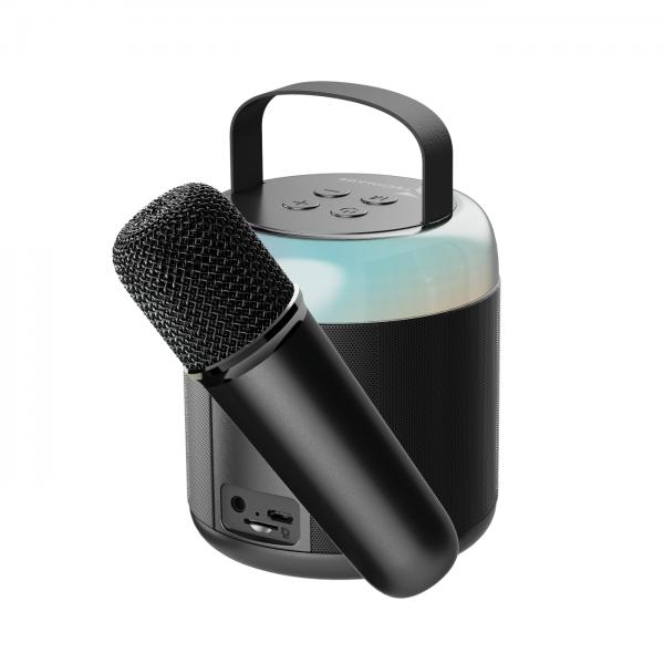 Techmade Speaker Karaoke Bluetooth Portatile Con Mic. Led Nero