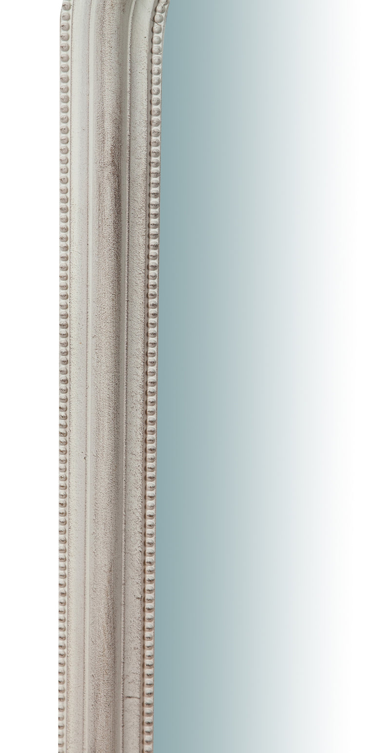 Biscottini Specchiera da parete in legno finitura bianco anticato L43xPR4xH69 cm Made in Italy