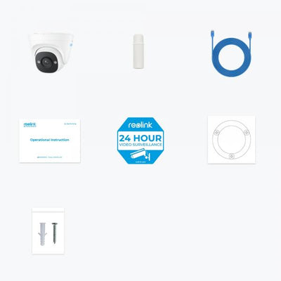 Reolink P324, telecamera di sicurezza IP, per interni e amp; Esterno, cablato, Assistente Google, Soffitto, Bianco