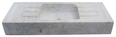 Biscottini Acquaio in marmo bianco L102xPR41xH15 cm Vasca realizzata completamente