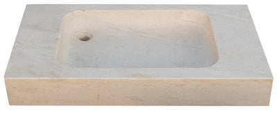 Biscottini Acquaio in marmo bianco L89xPR52xH13 cm Vasca realizzata completamente