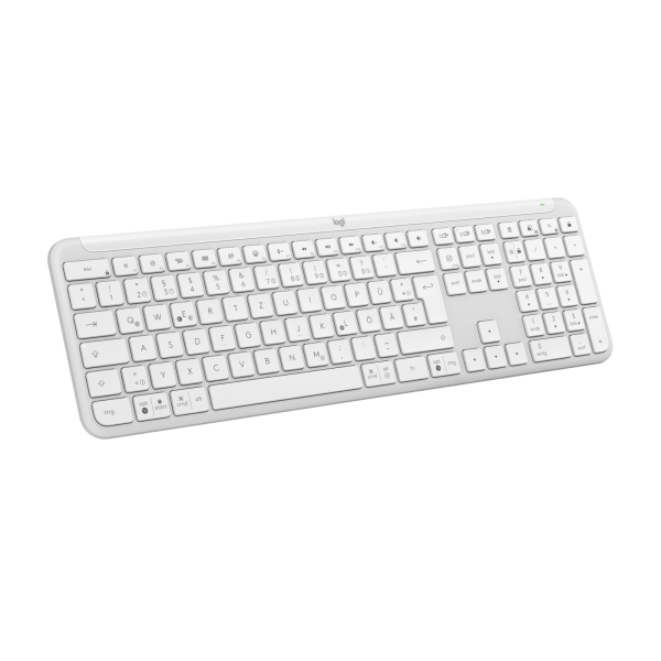 Logitech K950 Signature Slim tastiera Ufficio RF senza fili + Bluetooth QWERTZ Tedesco Bianco