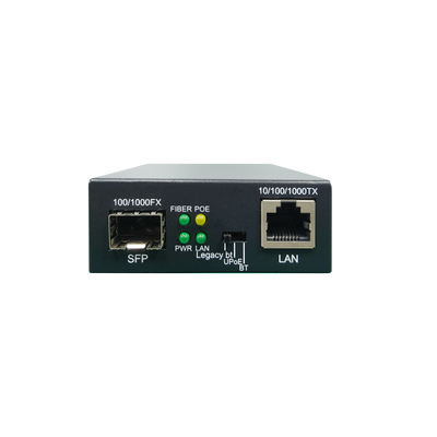 LevelOne Convertitore multimediale Gigabit da RJ45 a SFP, 802.3bt 60W PoE PSE, 1000Mbps, IEEE 802.3, IEEE 802.3ab, IEEE 802.3af, IEEE 802.3at, IEEE 802.3bt, IEEE 802.3u, IEEE 802.3x, IEEE..., Veloce