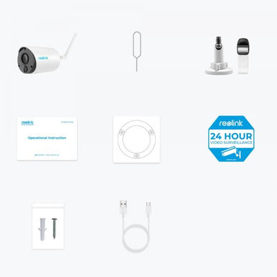 Reolink Argus Series B320, IP-Sicherheitskamera, Innen & Auen, Kabellos, Google Assistant, 2400 MHz, Wand