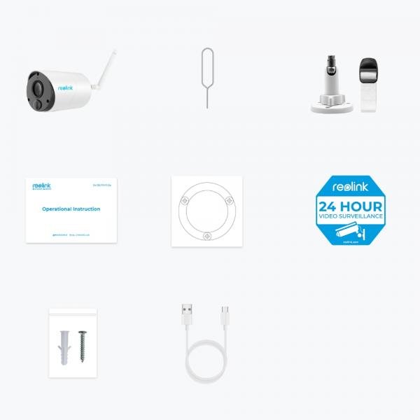 Reolink Argus Series B320, IP-Sicherheitskamera, Innen & Auen, Kabellos, Google Assistant, 2400 MHz, Wand