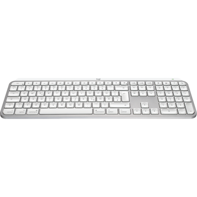 Logitech MX Keys S for Mac tastiera Ufficio RF senza fili + Bluetooth QWERTZ Tedesco Alluminio, Bianco