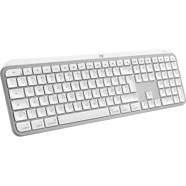 Logitech MX Keys S for Mac tastiera Ufficio RF senza fili + Bluetooth QWERTZ Tedesco Alluminio, Bianco