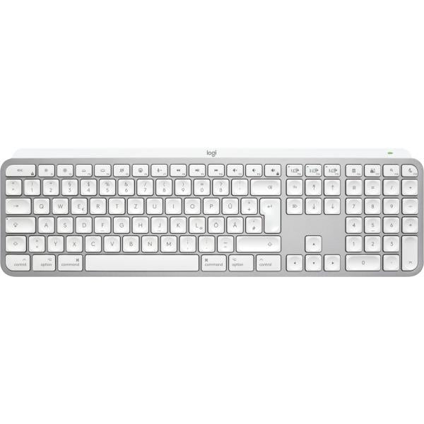 Logitech MX Keys S for Mac tastiera Ufficio RF senza fili + Bluetooth QWERTZ Tedesco Alluminio, Bianco