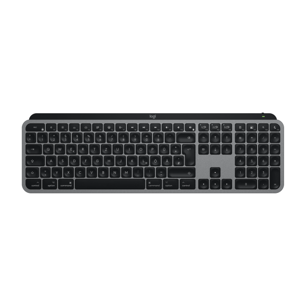 Logitech MX Keys S for Mac tastiera Ufficio RF senza fili + Bluetooth QWERTZ Tedesco Alluminio, Nero