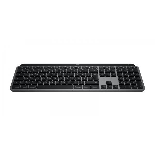Logitech MX Keys S for Mac tastiera Ufficio RF senza fili + Bluetooth QWERTZ Tedesco Alluminio, Nero