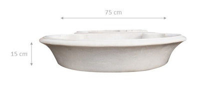 Biscottini Lavandino in marmo bianco L75xPR54xH15 cm Vasca realizzata completamente