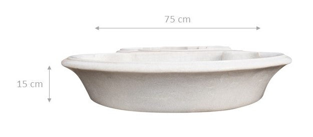Biscottini Lavandino in marmo bianco L75xPR54xH15 cm Vasca realizzata completamente