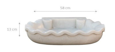 Biscottini Acquaio in marmo bianco L58xPR39xH13 cm Vasca realizzata completamente