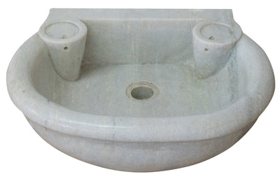 Biscottini Lavandino in marmo bianco L50xPR40xH15 cm Vasca realizzata completamente