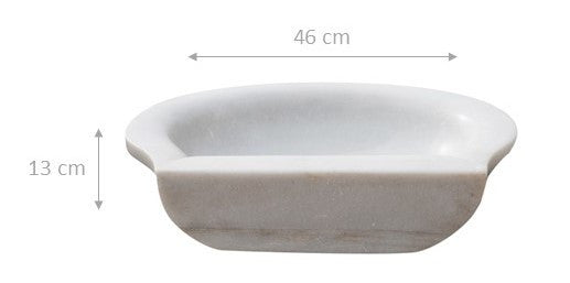 Biscottini Lavandino in marmo bianco L46xPR31xH13 cm Vasca realizzata completamente
