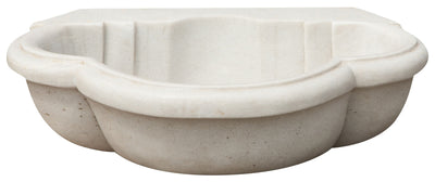 Biscottini Lavandino in marmo bianco L57xPR37xH16 cm Vasca realizzata completamente