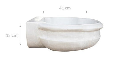 Biscottini LAVABO IN MARMO BIANCO L56XPR41XH15 CM Vasca realizzata completamente Offerta