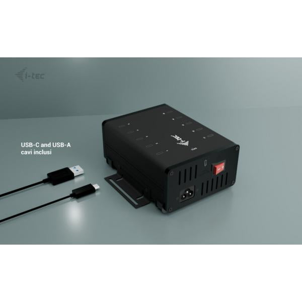 USB-C /USB-A Metal Charging + Data HUB, 15W Per Port, 10x USB-C