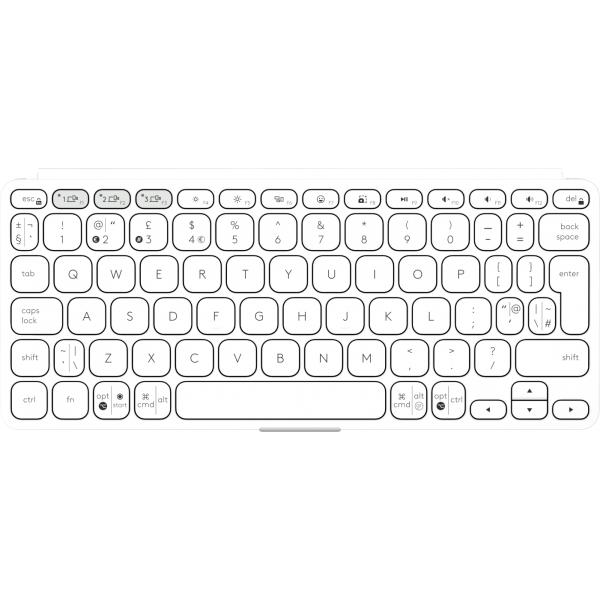 Logitech Keys-To-Go 2 (Logitech Keys-To-Go 2 - Keyboard - built-in cover - wireless - Bluetooth LE - QWERTY - UK - pale grey) - Versione UK