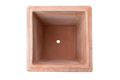 Biscottini Vaso cubo festonato in Terracotta 100% Made in Italy interamente Lavorata a Mano