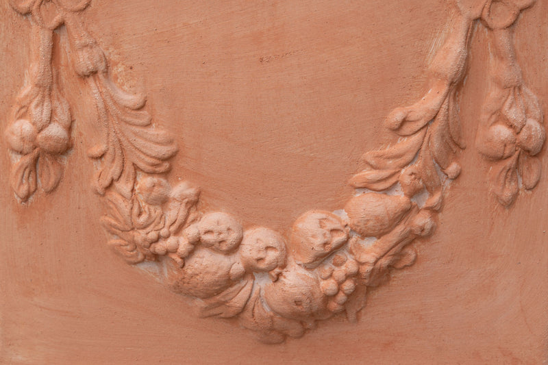 Biscottini Vaso cubo festonato in Terracotta 100% Made in Italy interamente Lavorata a Mano