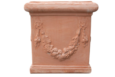 Biscottini Vaso cubo festonato in Terracotta 100% Made in Italy interamente Lavorata a Mano