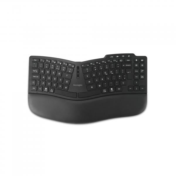Kensington Pro Fit Ergo KB675 EQ TKL tastiera Casa/ufficio USB + RF Wireless + Bluetooth QWERTY Inglese UK Nero (KENSINGTON KB675 TKL - ERGO KEYBOARD - UK) - Versione UK