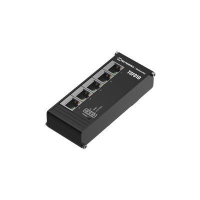 Teltonika NETWORKS TSF010 Flat Ethernet Switch Non gestito Fast Ethernet (10/100) DIN rail Nero