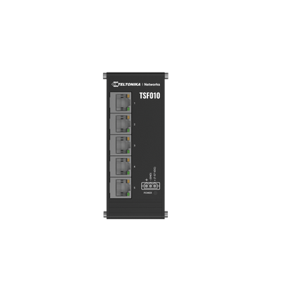 Teltonika NETWORKS TSF010 Flat Ethernet Switch Non gestito Fast Ethernet (10/100) DIN rail Nero