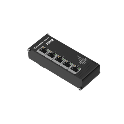 Teltonika NETWORKS TSF010 Flat Ethernet Switch Non gestito Fast Ethernet (10/100) DIN rail Nero