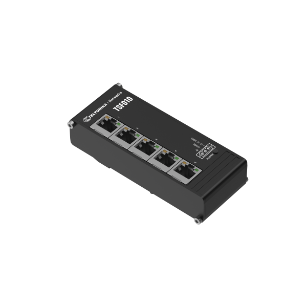 Teltonika NETWORKS TSF010 Flat Ethernet Switch Non gestito Fast Ethernet (10/100) DIN rail Nero