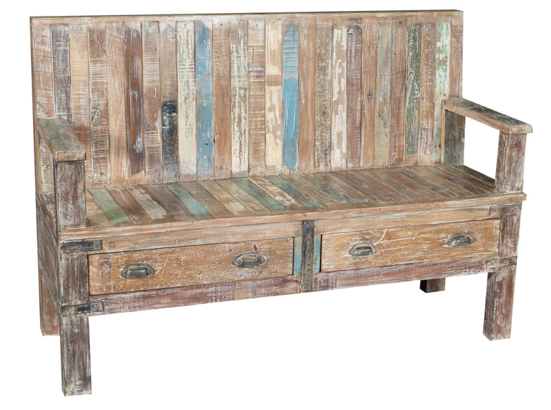 Biscottini Panchina in legno di teak riciclato dimensioni larghezza profondità Offerta