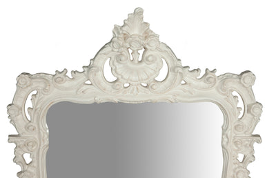 Biscottini SPECCHIERA DA PARETE IN LEGNO FINITURA BIANCA ANTICATA MADE IN ITALY realizzata